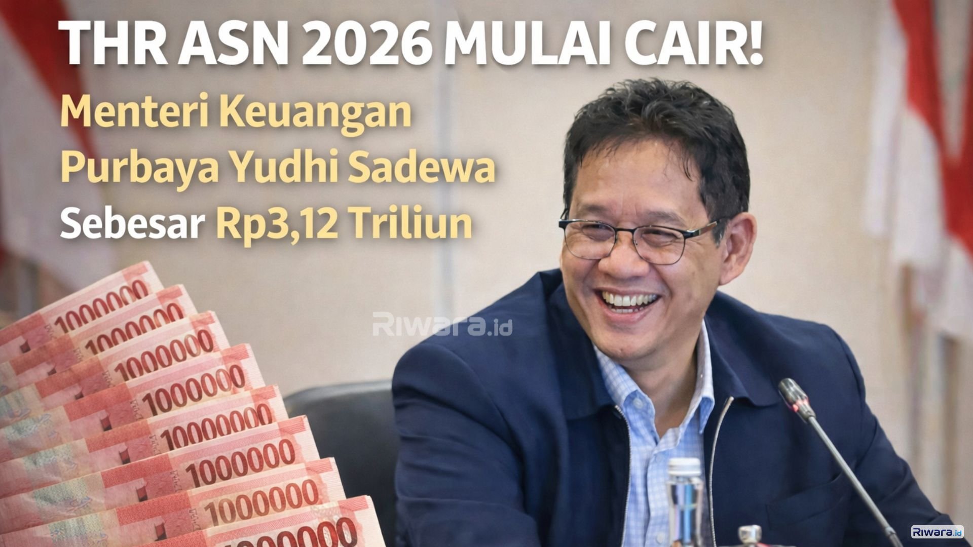 Menteri Keuangan Purbaya Yudhi Sadewa menyampaikan realisasi pencairan THR ASN 2026 yang telah mencapai Rp3,12 triliun.